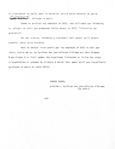 Communiqu&eacute; du Parti qu&eacute;b&eacute;cois