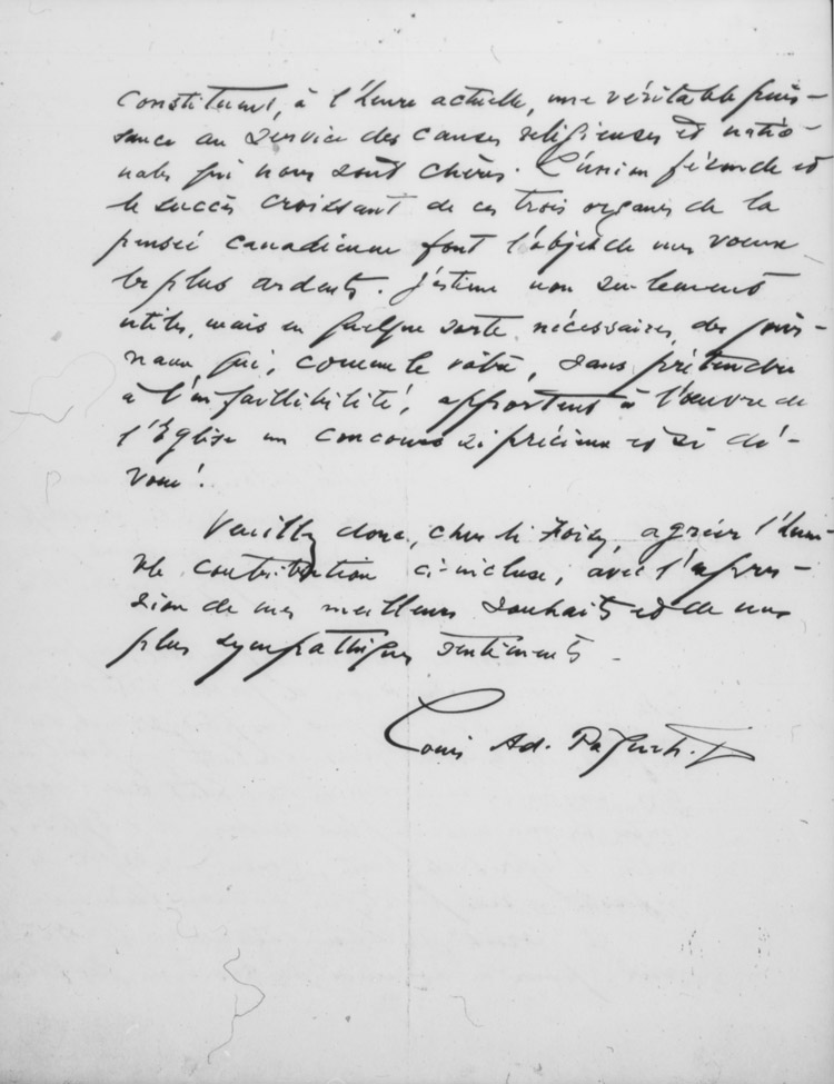 Lettre de Mgr Louis-Adolphe Paquet