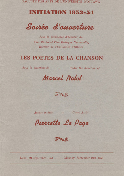 Programme d'un concert des Po&egrave;tes de la chanson (1953)