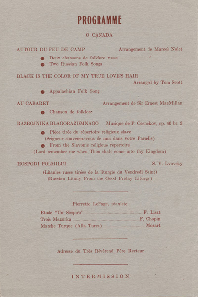 Programme d'un concert des Po&egrave;tes de la chanson (1953)