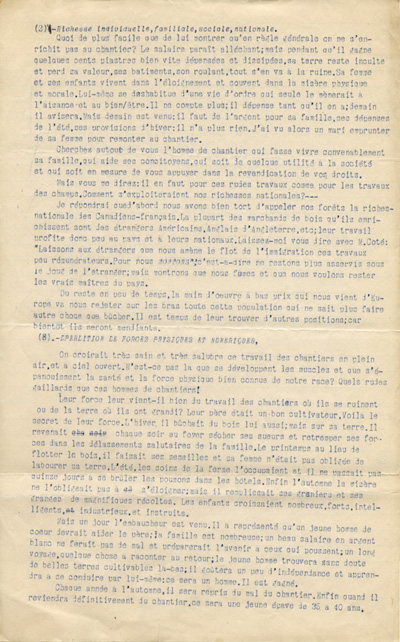 Texte du discours sur la situation dans les chantiers