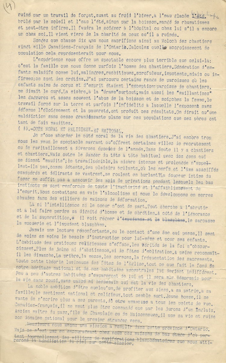 Texte du discours sur la situation dans les chantiers