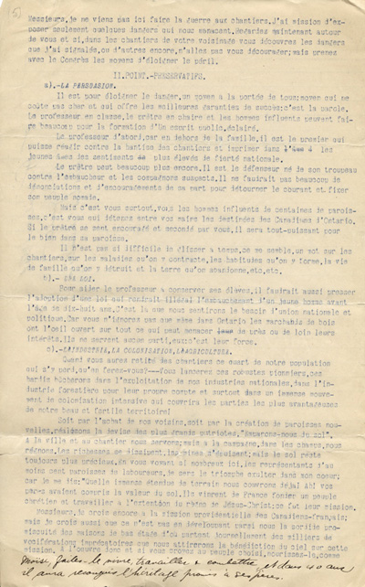 Texte du discours sur la situation dans les chantiers