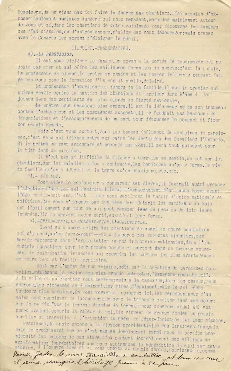 Texte du discours sur la situation dans les chantiers