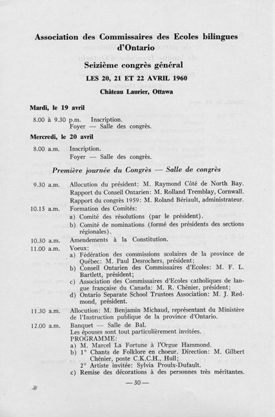 Programme du quinzi&egrave;me congr&egrave;s g&eacute;n&eacute;ral (1960)