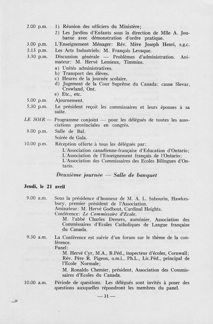 Programme du quinzième congrès général (1960)