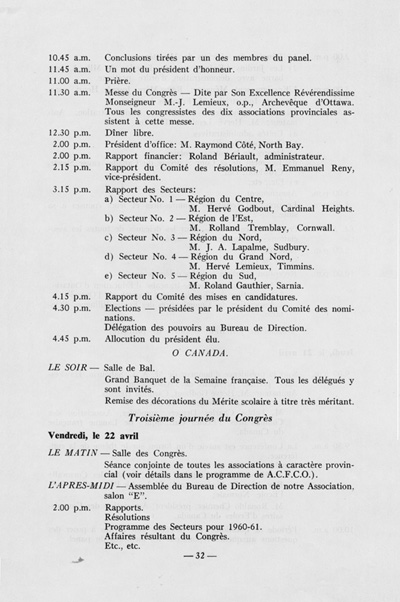 Programme du quinzi&egrave;me congr&egrave;s g&eacute;n&eacute;ral (1960)