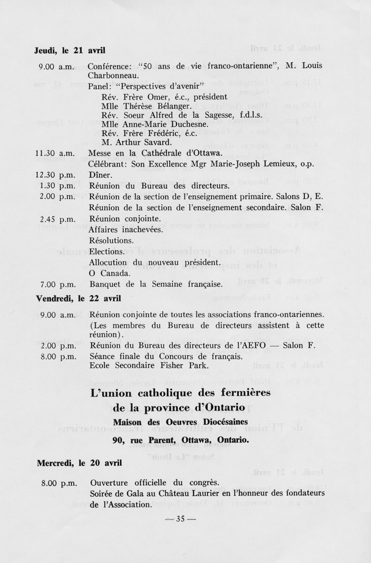 Programme du quinzi&egrave;me congr&egrave;s g&eacute;n&eacute;ral (1960)