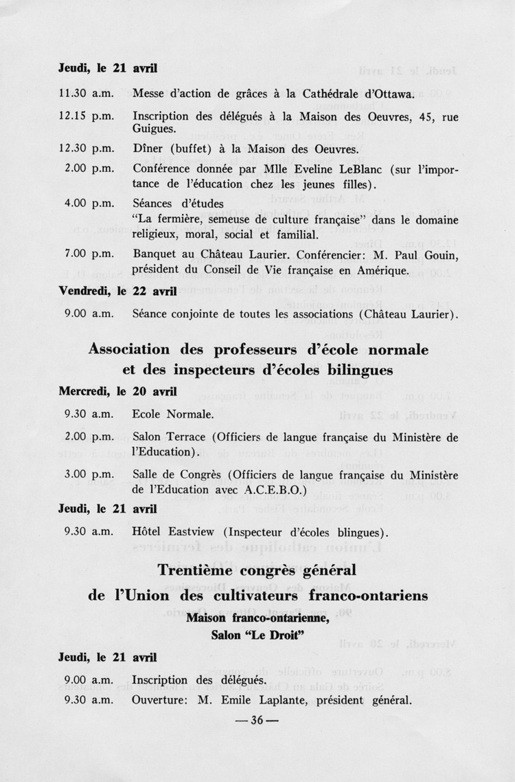 Programme du quinzi&egrave;me congr&egrave;s g&eacute;n&eacute;ral (1960)