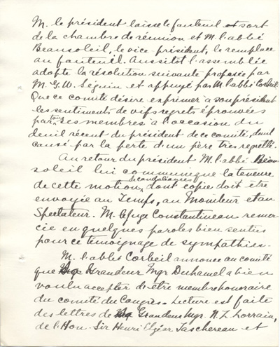 Compte rendu de la r&eacute;union du Comit&eacute; g&eacute;n&eacute;ral d'organisation