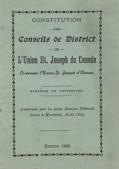Constitution des Conseils de District de l'Union Saint-Joseph du Canadapport du Comit&eacute; de r&eacute;gie de l'Union Saint-Thomas d'Ottawa