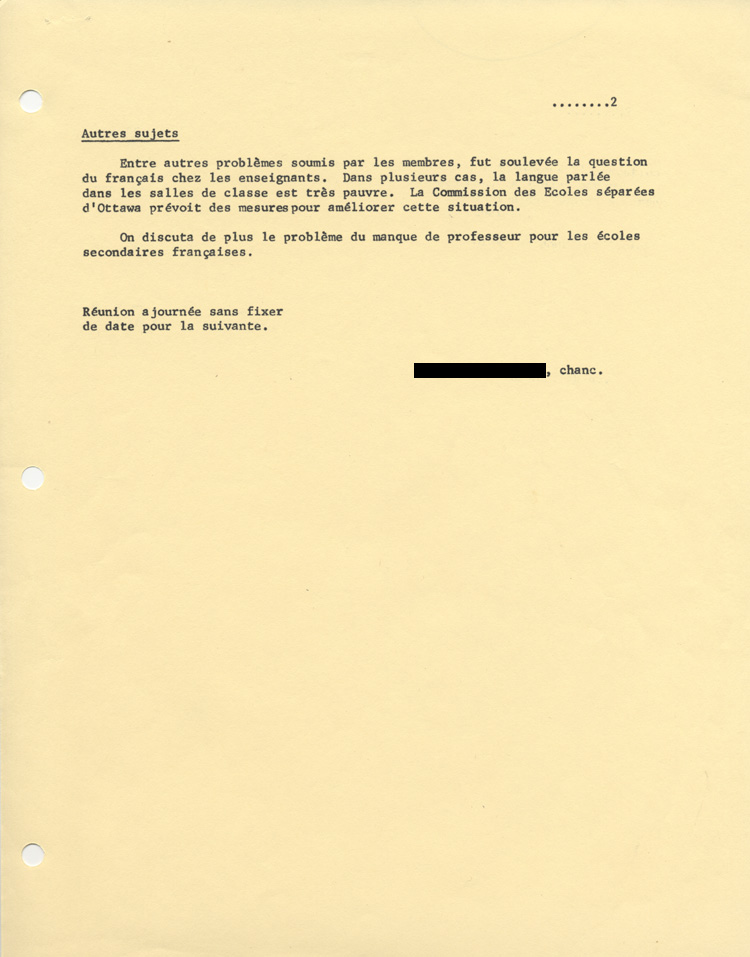 Proc&egrave;s-verbal de la r&eacute;union du 30 avril 1970
