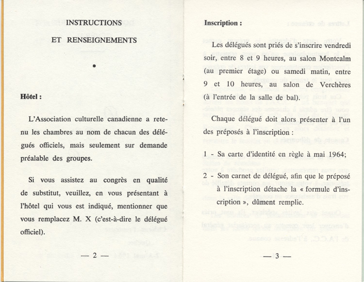 Carnet de d&eacute;l&eacute;gu&eacute; du 12e congr&egrave;s g&eacute;n&eacute;ral de l'Ordre de Jacques Cartier (OJC)