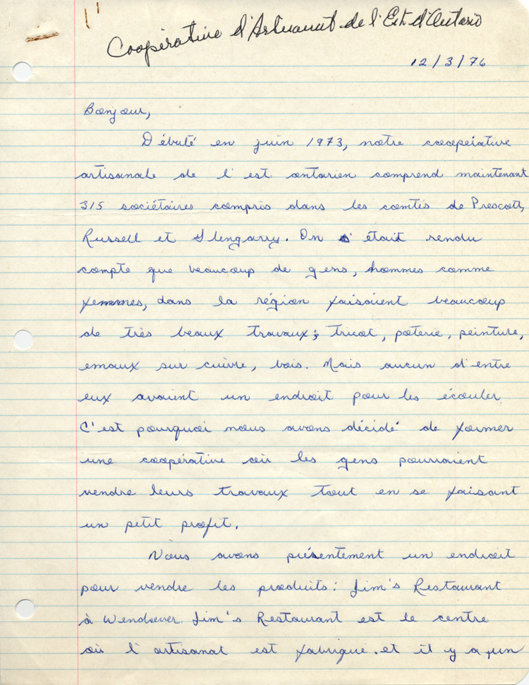 Lettre manuscrite de R&eacute;jeanne Mayer