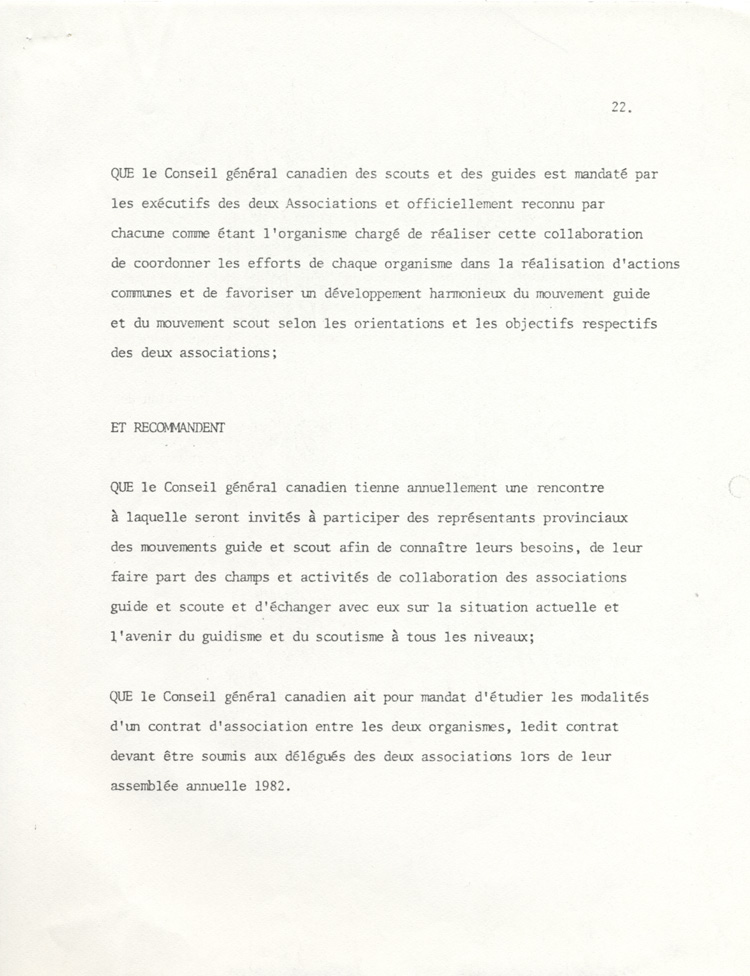 D&eacute;claration de principes entre les Guides catholiques du Canada et l'Association des scouts du Canada (1980)