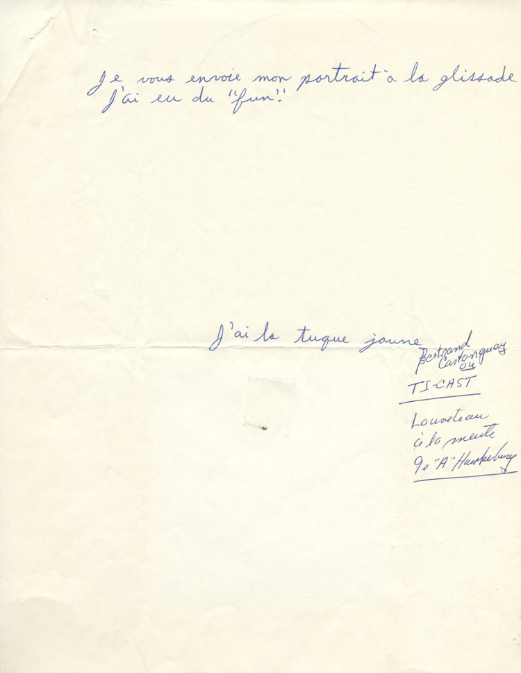 Lettre manuscrite de Bertrand Castonguay, louveteau (1972)