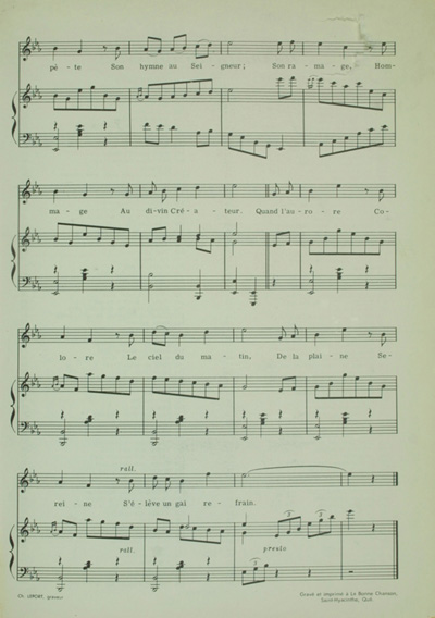 &laquo;&nbsp;L'Alouette du matin&nbsp;&raquo;, paroles et musique de Joseph Beaulieu (1952)