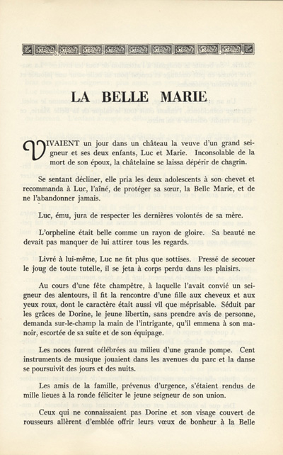 &laquo; La Belle Marie &raquo;