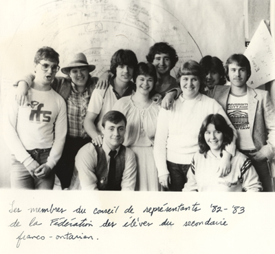 Conseil des repr&eacute;sentants (1982-1983) de la F&eacute;d&eacute;ration des &eacute;l&egrave;ves du secondaire franco-ontarien