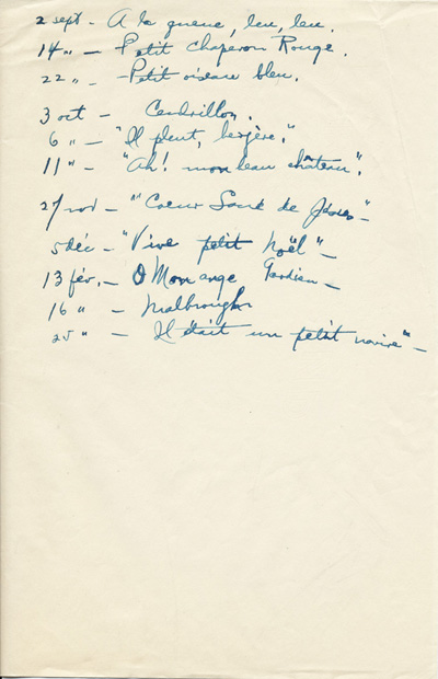 Reproduction de la deuxi&egrave;me page d’une &eacute;bauche d’un rapport de Ga&euml;tane V&eacute;zina, enseignante &agrave; la pouponni&egrave;re des jumelles Dionne, [entre 1938 et 1942].